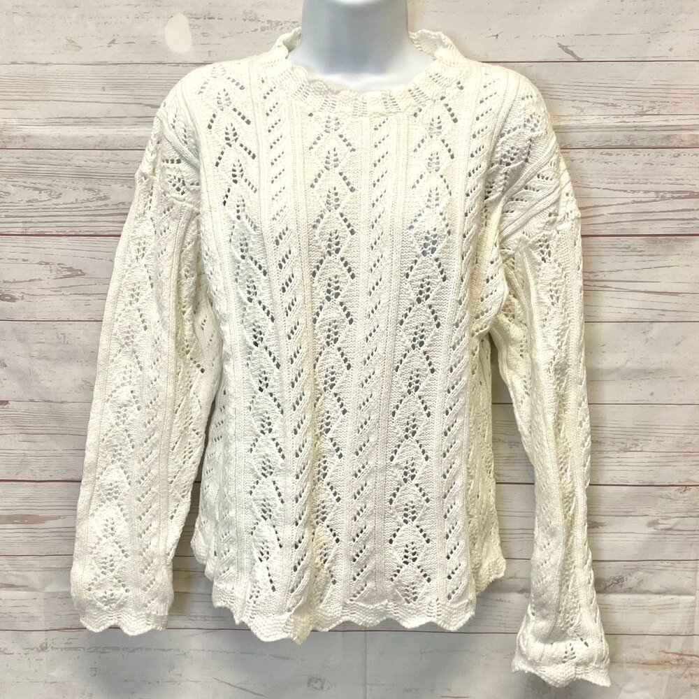Vintage Mondala Crochet Knit Cotton Sweater